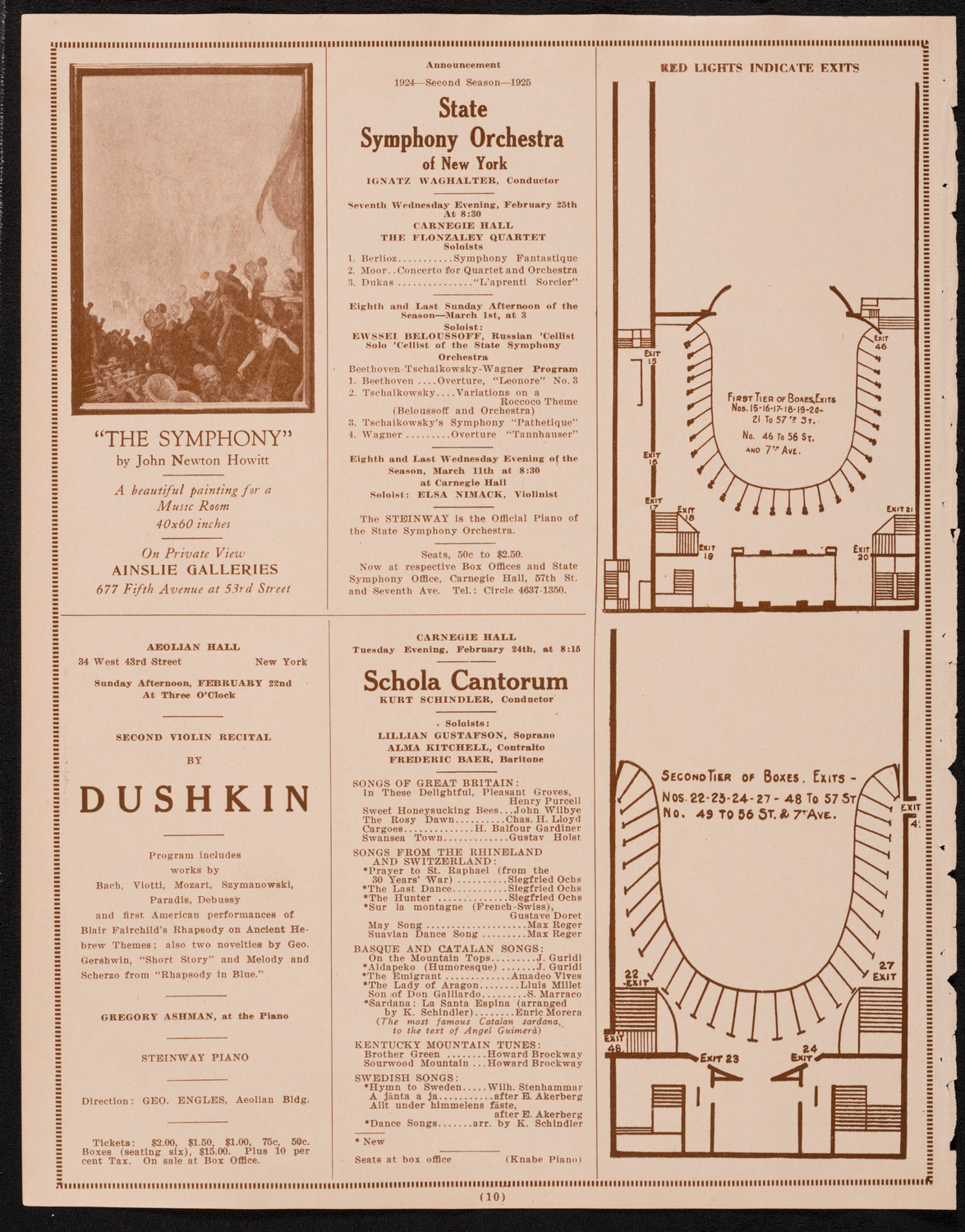 State Symphony Orchestra of New York, February 20, 1925, program page 10