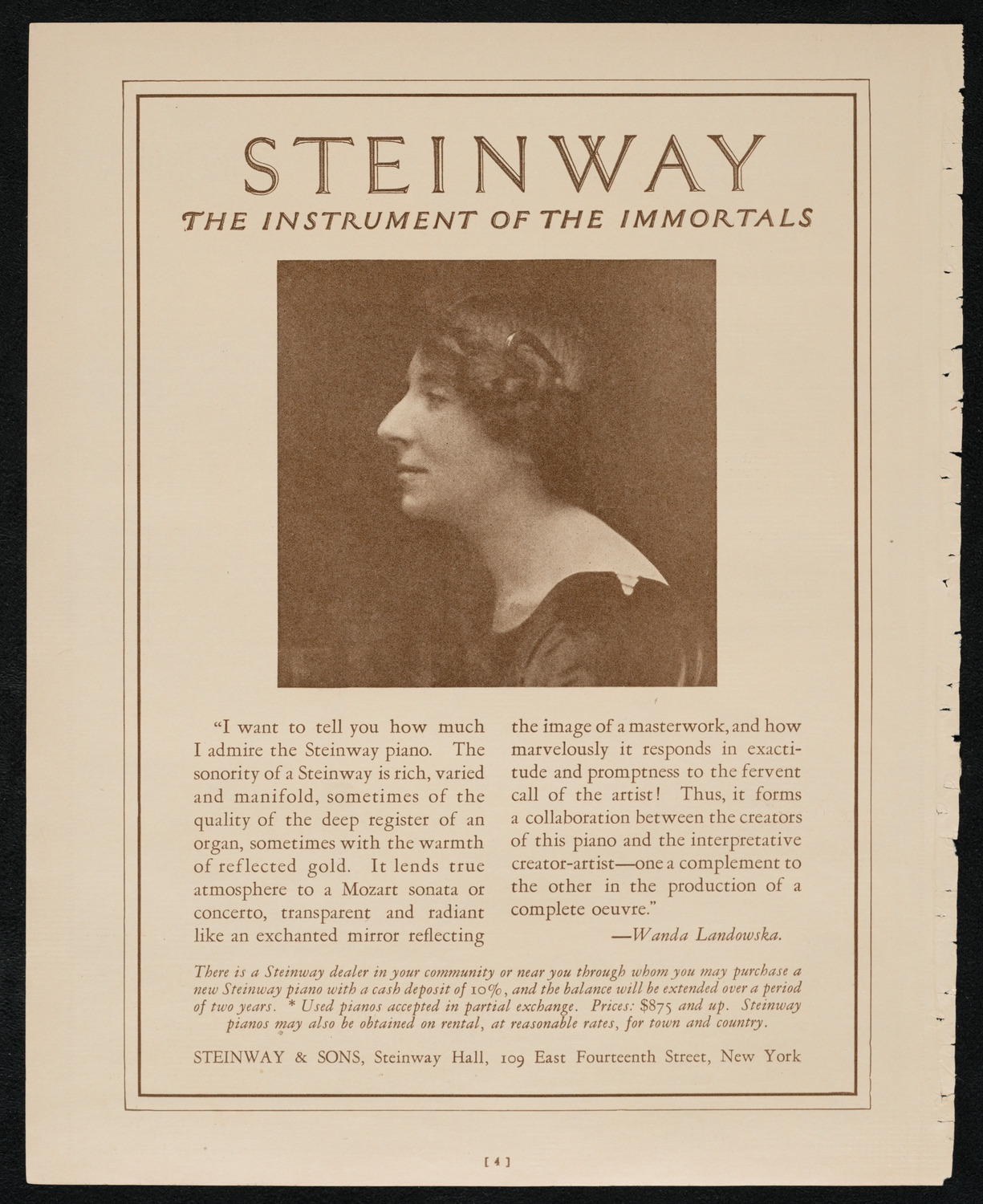 John McCormack, Tenor, October 26, 1924, program page 4