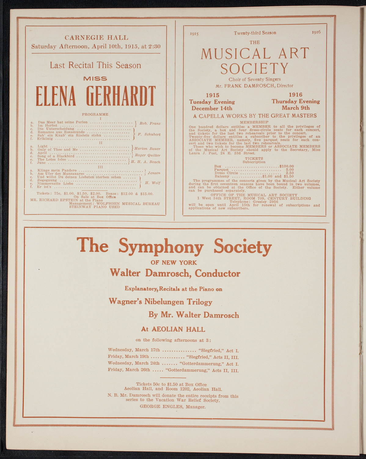 New York Symphony Orchestra, March 16, 1915, program page 8