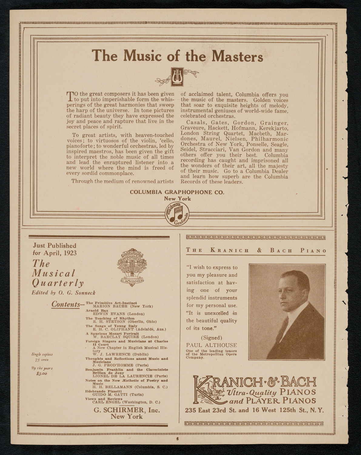 Harvard Glee Club, April 14, 1923, program page 6