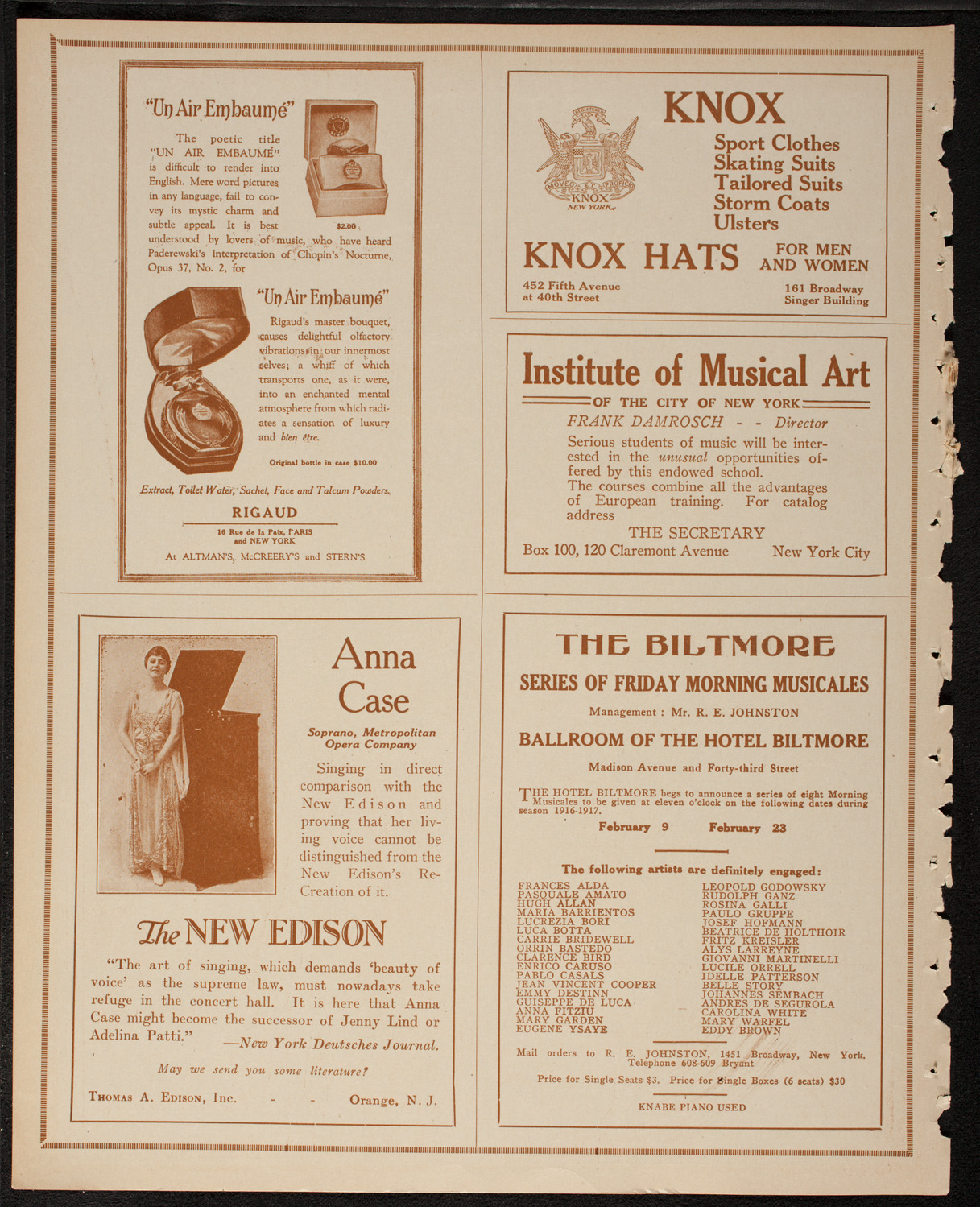 Home Symphony Concert: New York Philharmonic, February 6, 1917, program page 2