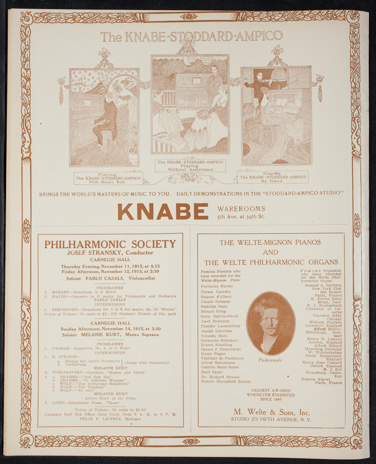 Boston Symphony Orchestra, November 6, 1915, program page 12