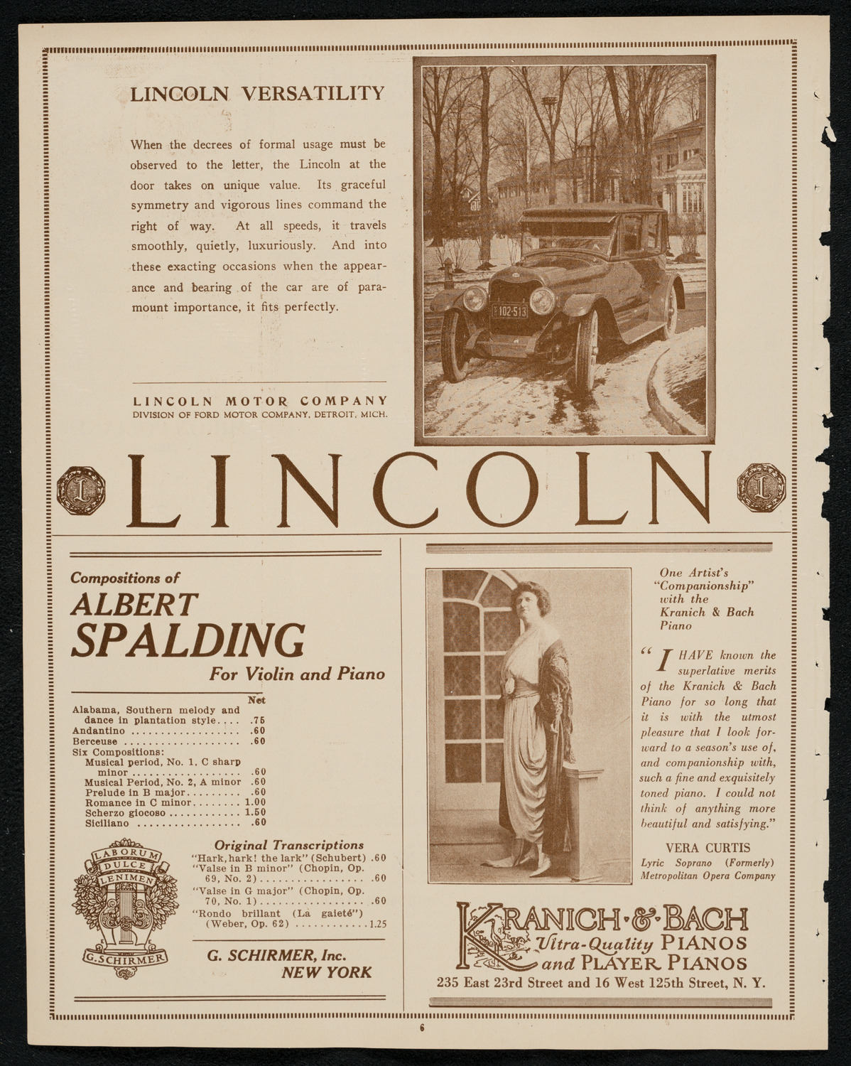 New York Philharmonic Students' Concert, January 30, 1924, program page 6