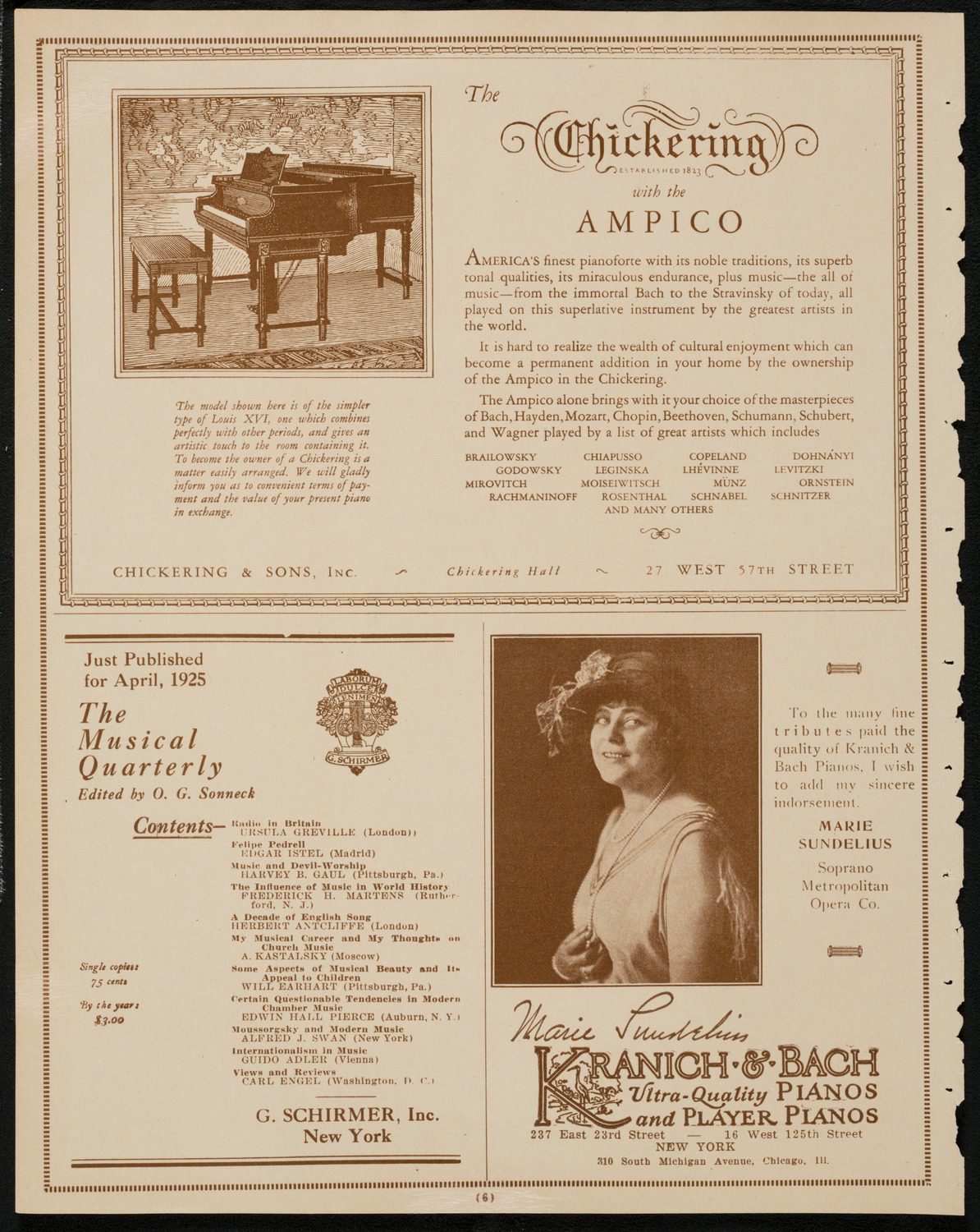 Boston Symphony Orchestra, April 9, 1925, program page 6