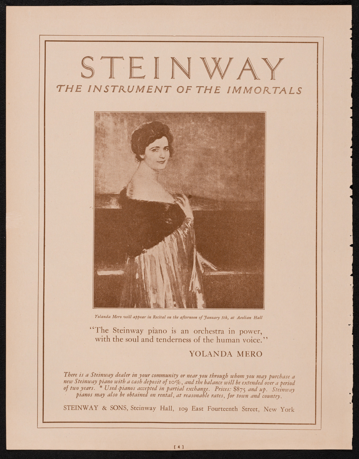 Boston Symphony Orchestra, January 1, 1925, program page 4