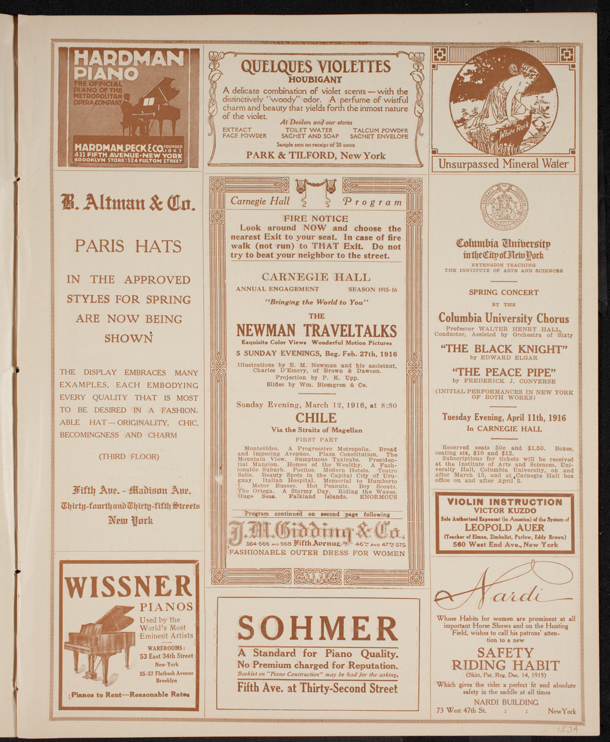 Newman Traveltalks: Chile, March 12, 1916, program page 5