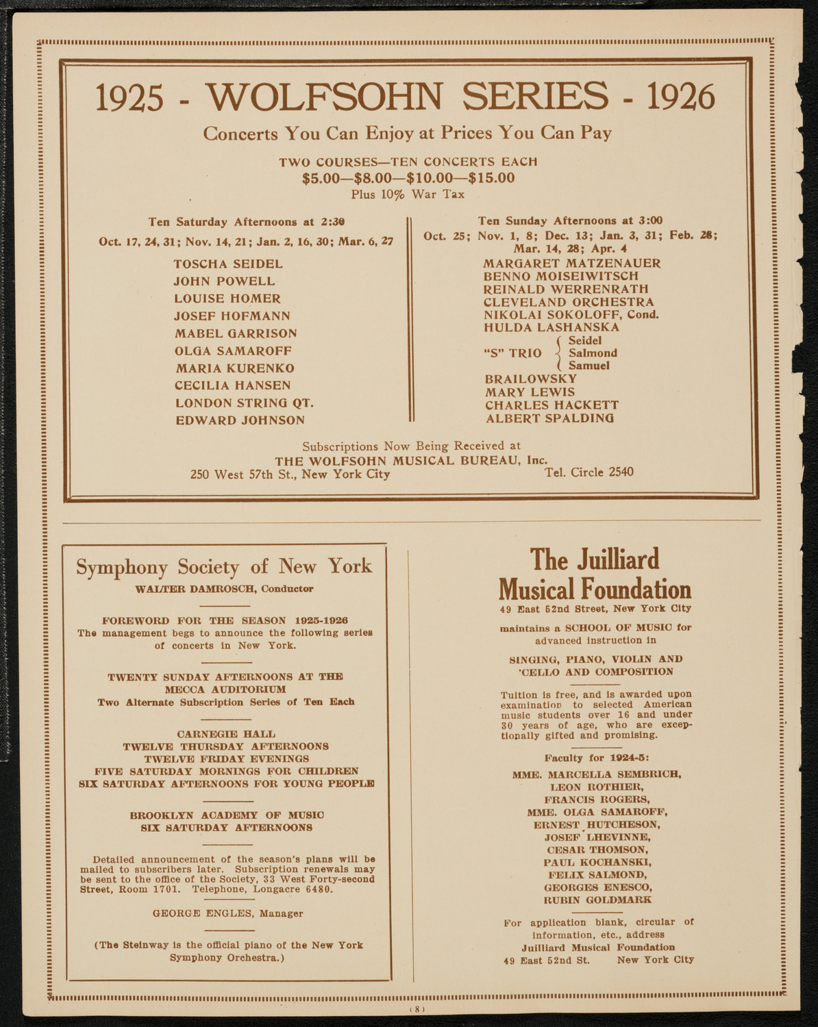 Louise Baylis Dancers, May 20, 1925, program page 8