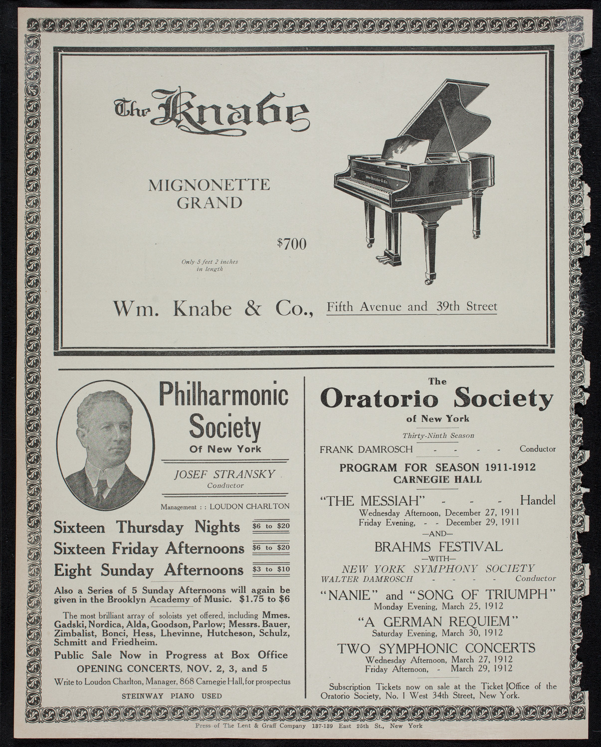 Allied High Schools of Music Faculty Concert, October 29, 1911, program page 12