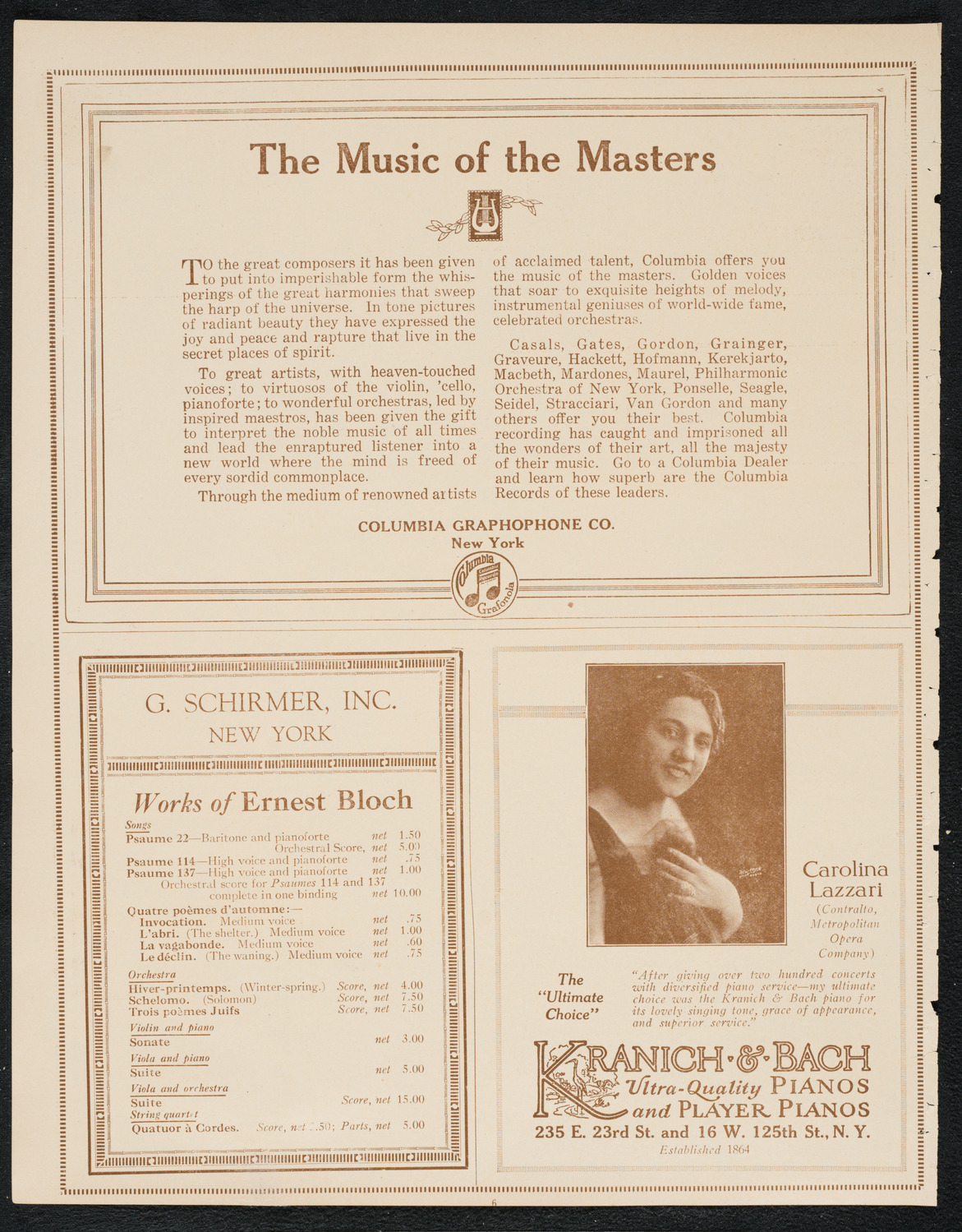 Ignacy Jan Paderewski, Piano, December 16, 1922, program page 6
