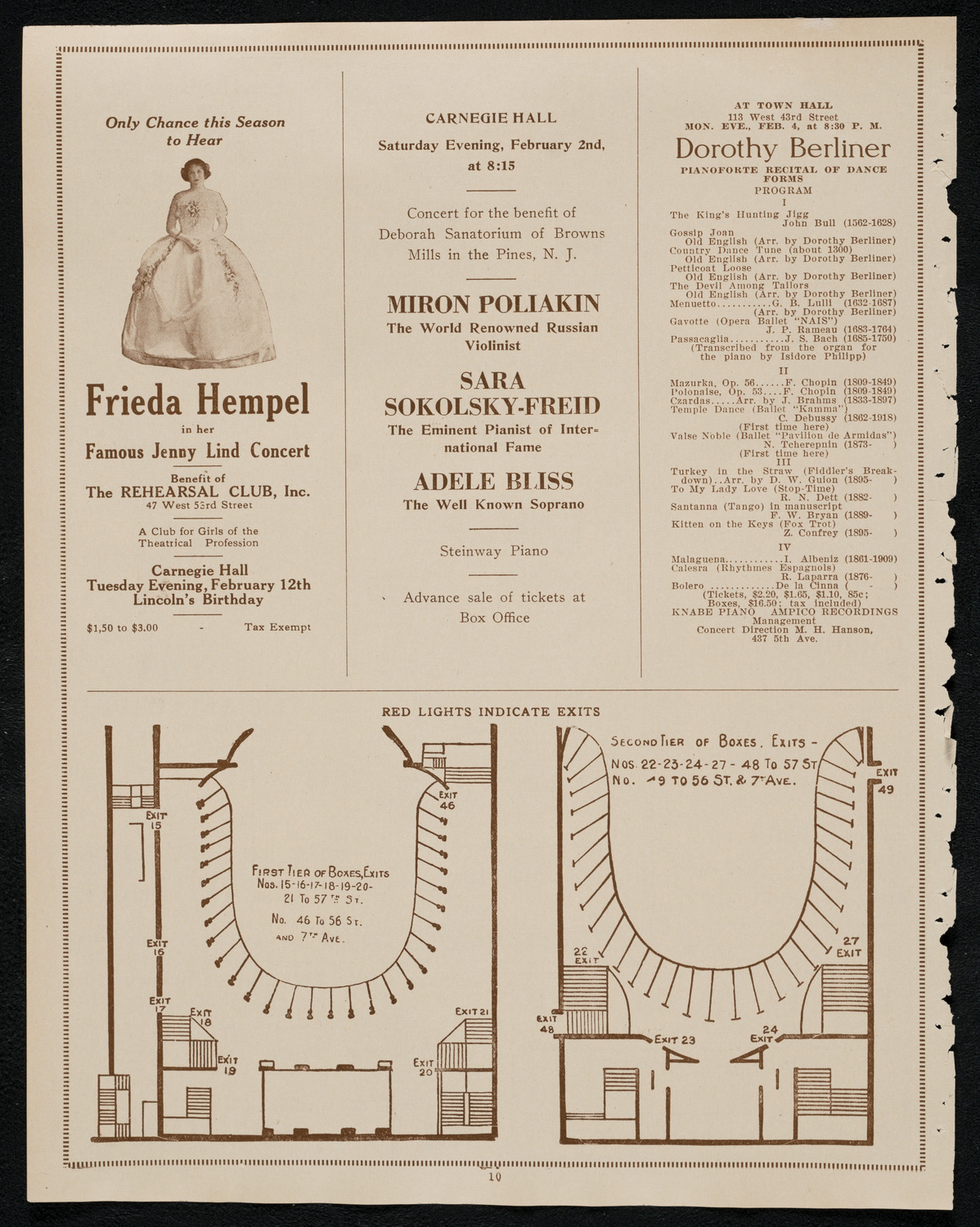 New York Symphony Orchestra: Beethoven Cycle, January 25, 1924, program page 10