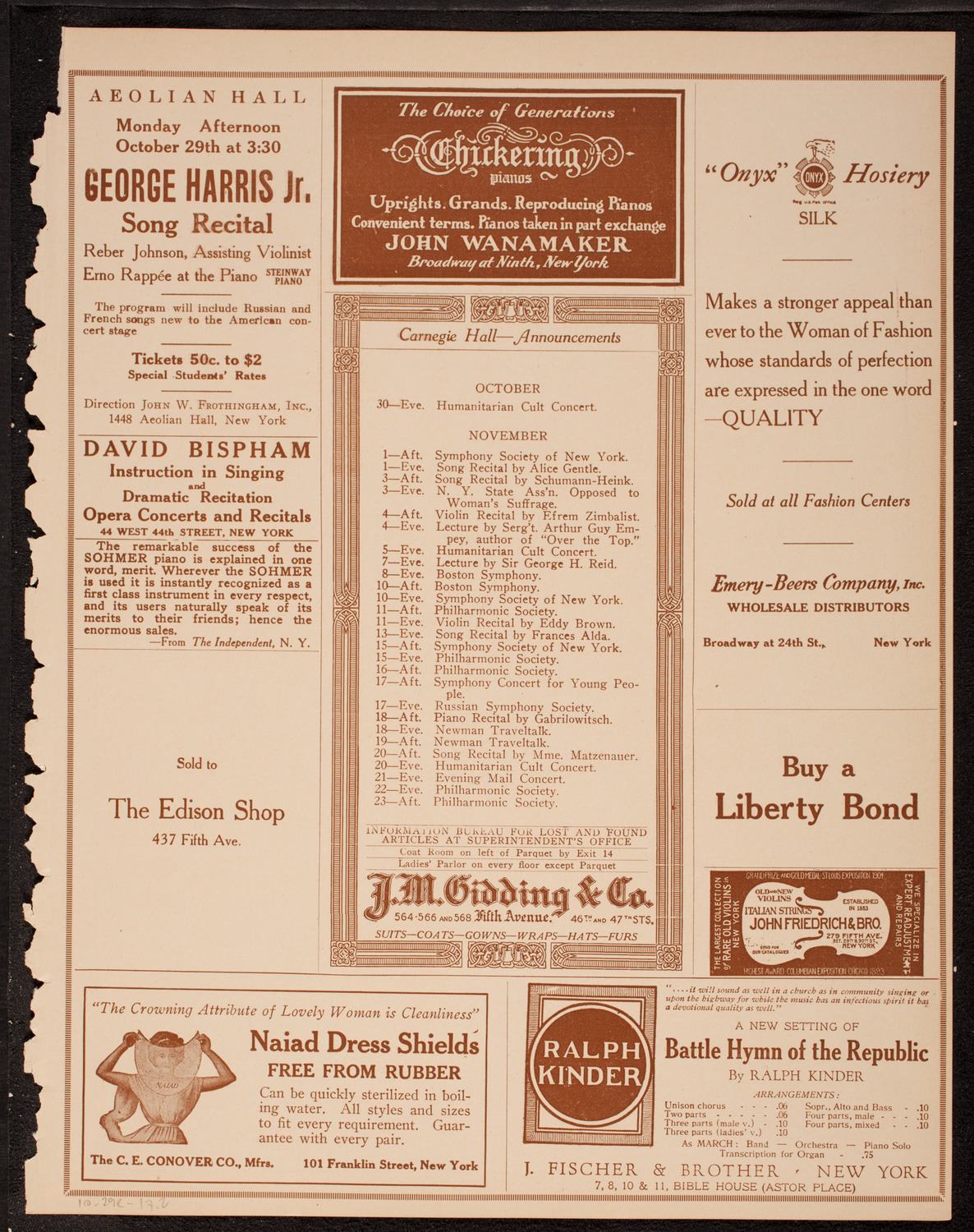 St. Mark's Church: Program of New York's Greatest, October 29, 1917, program page 3