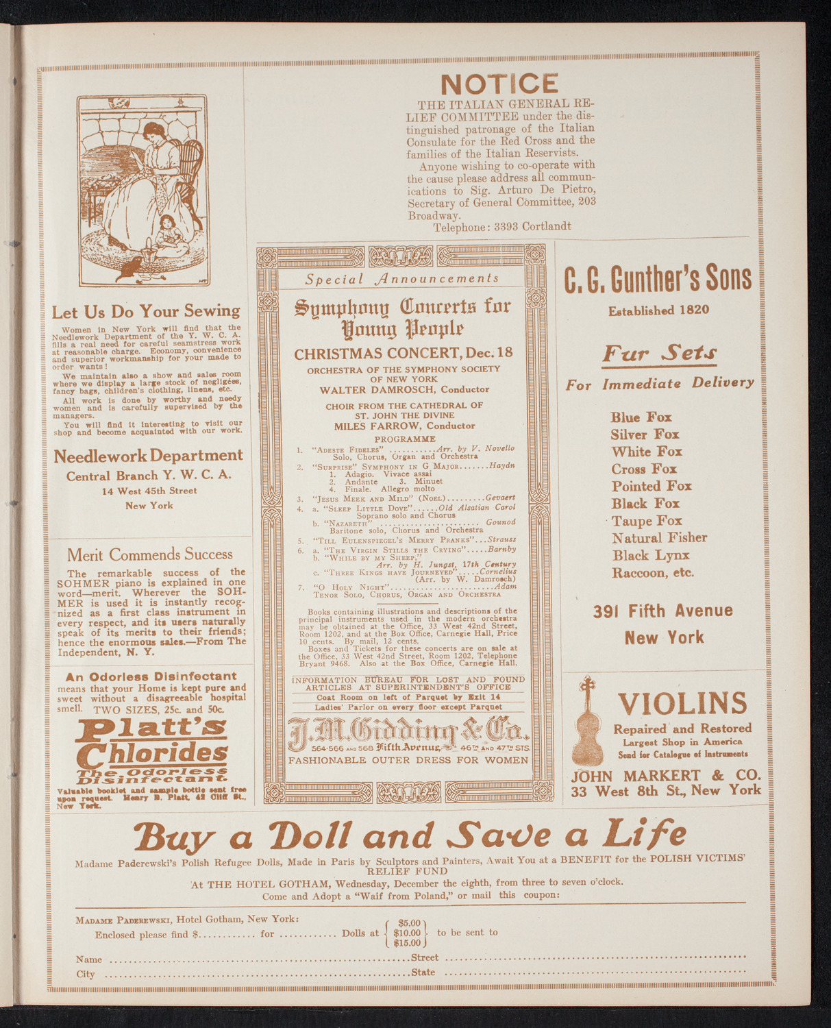 Elmendorf Lecture: Northern Italy, November 28, 1915, program page 9
