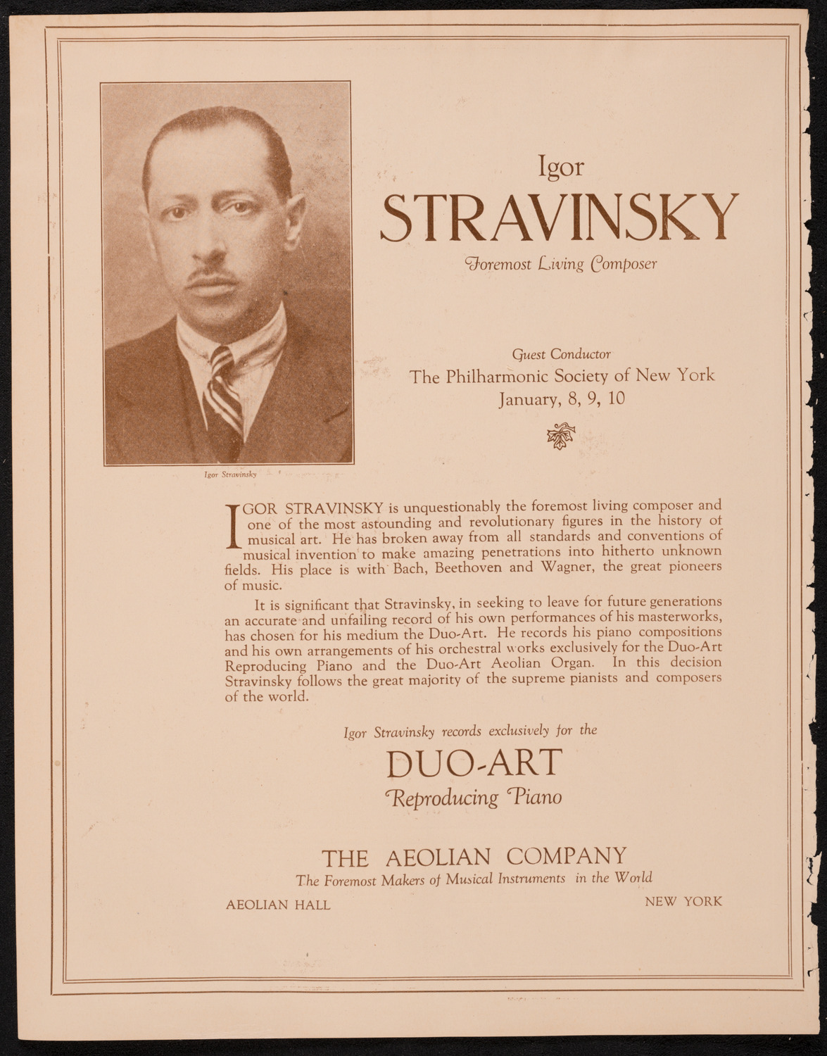 New York Philharmonic, January 8, 1925, program page 2