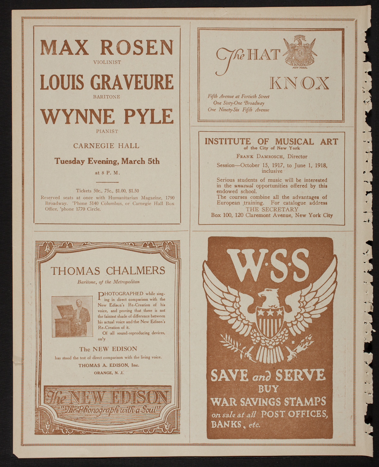 New York Philharmonic, March 1, 1918, program page 2