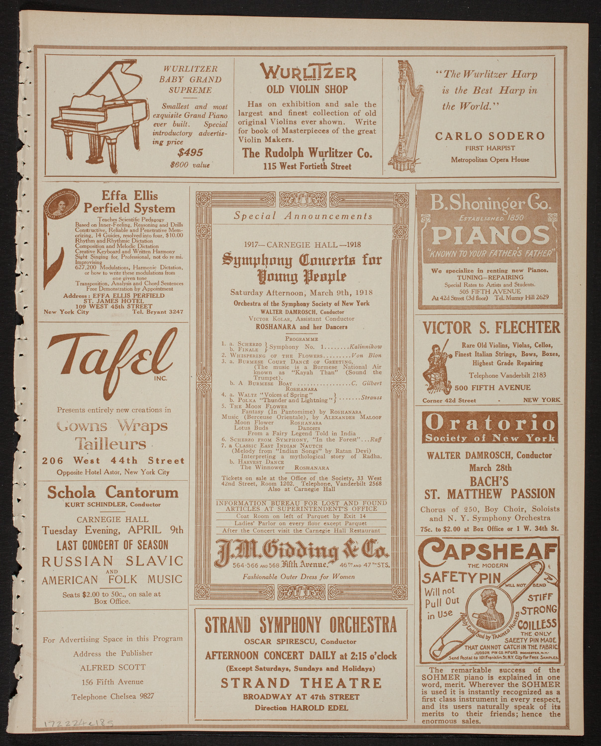 Lecture by Lieutenant Patrick Alva O'Brien, R.F.C, February 24, 1918, program page 9