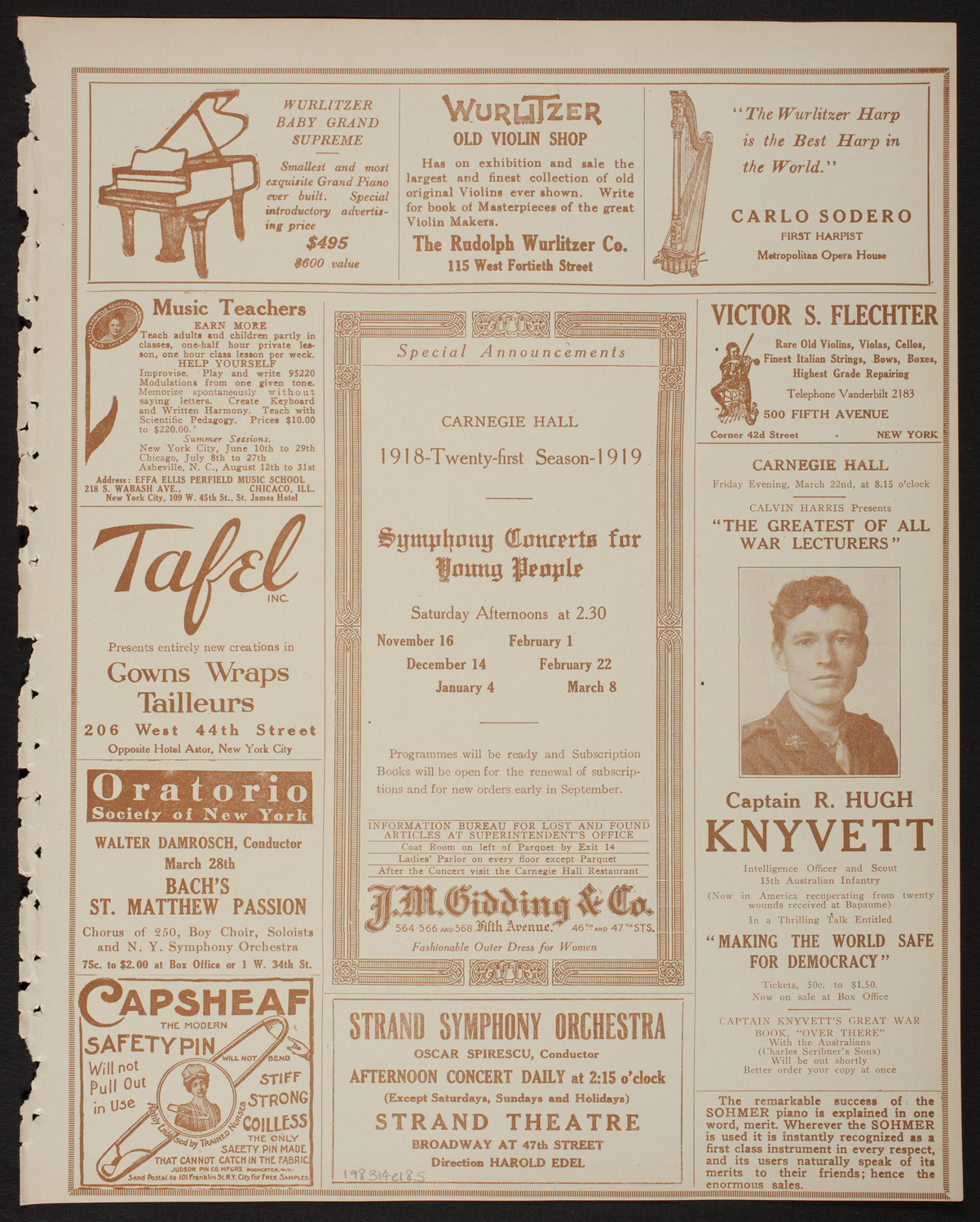 Boston Symphony Orchestra, March 14, 1918, program page 9