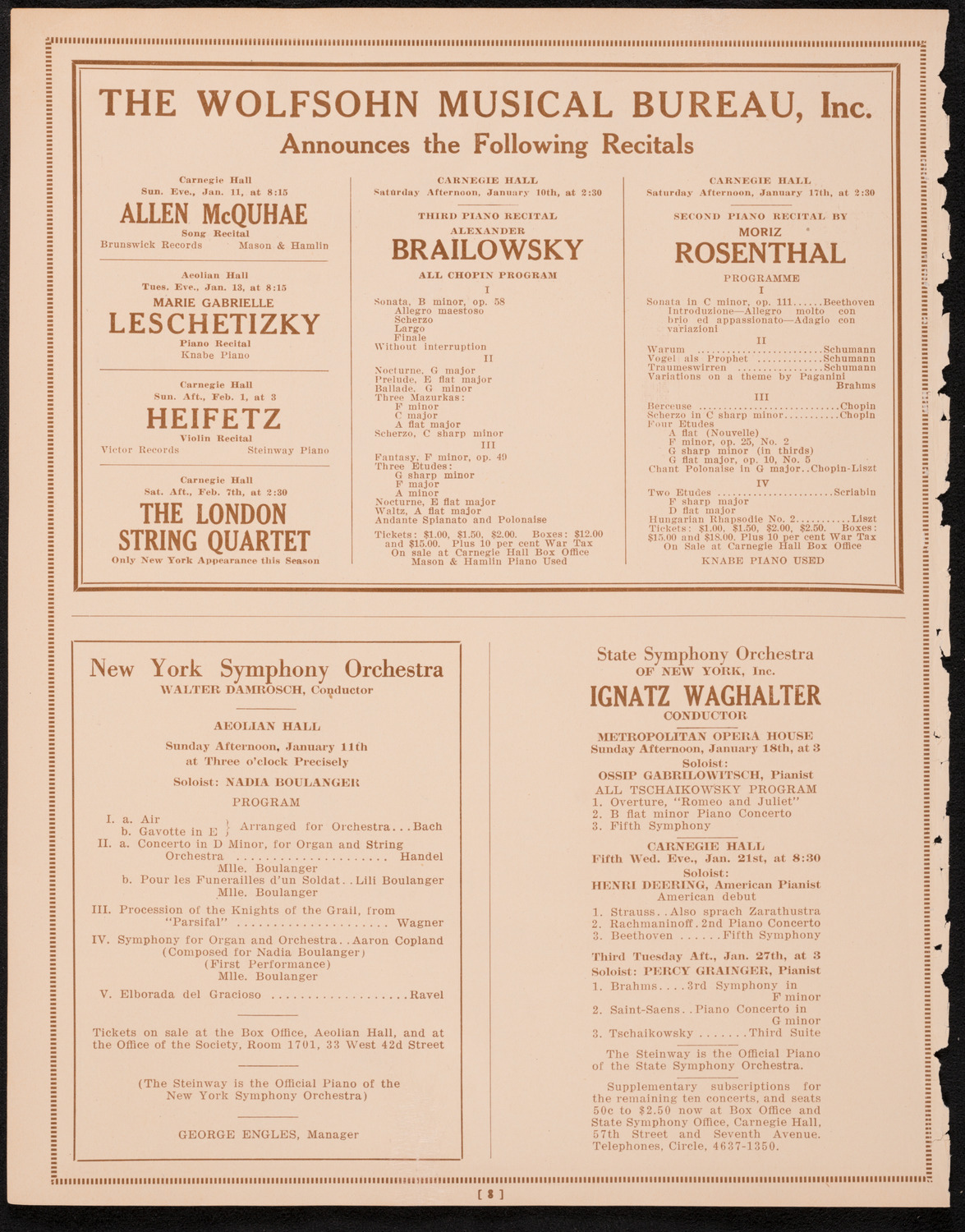 Symphony Concert for Young People, January 10, 1925, program page 8