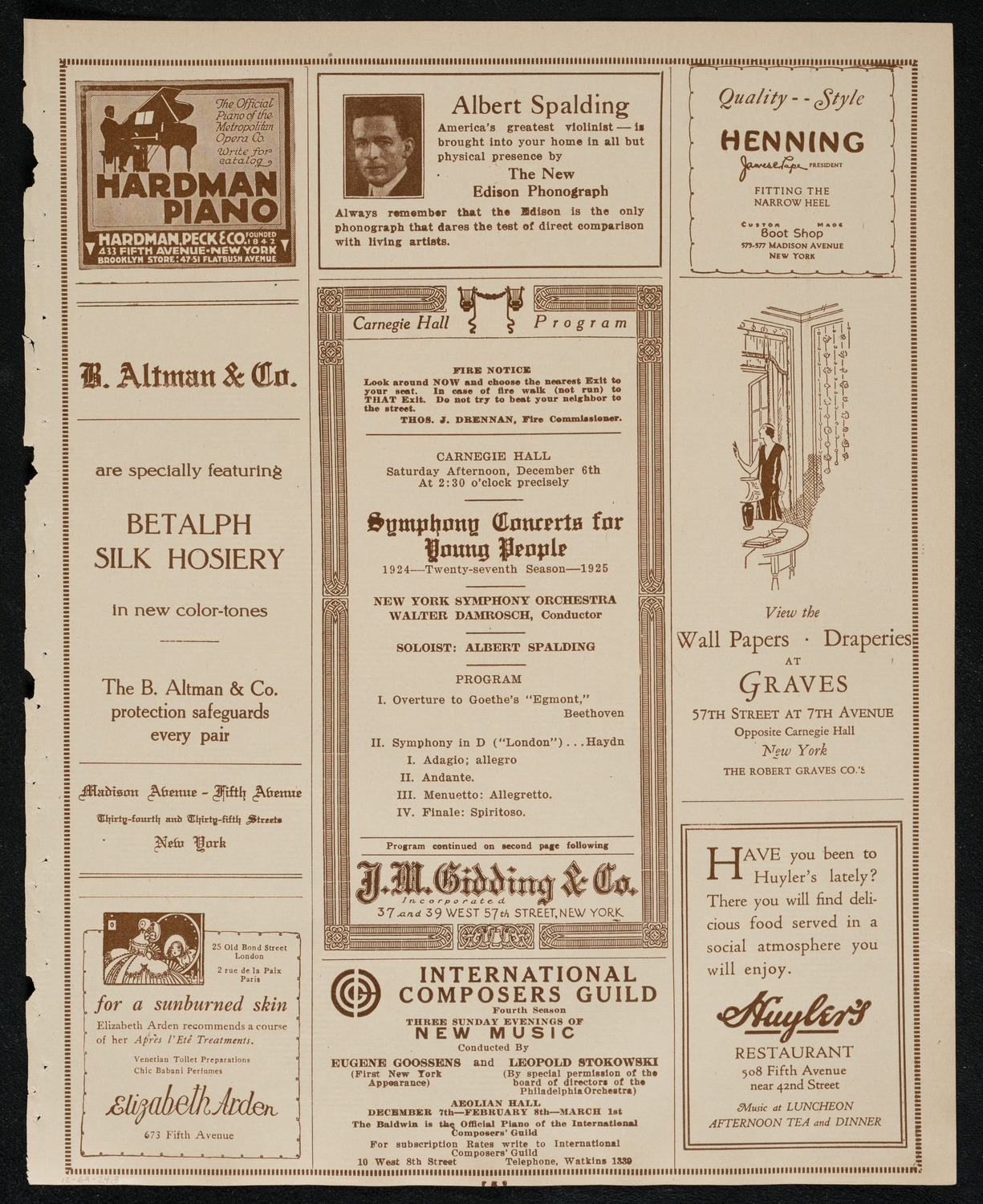 Symphony Concert for Young People, December 6, 1924, program page 5