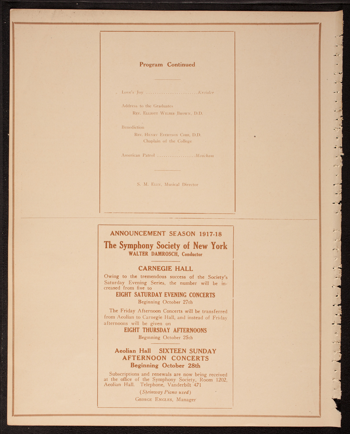 Graduation: College of Dental and Oral Surgery of New York, June 5, 1917, program page 8