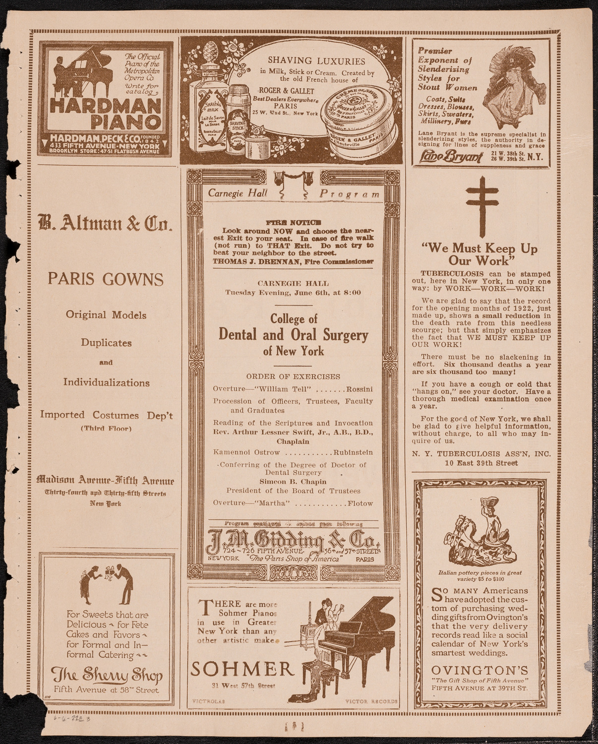 Graduation: College of Dental and Oral Surgery, June 6, 1922, program page 3