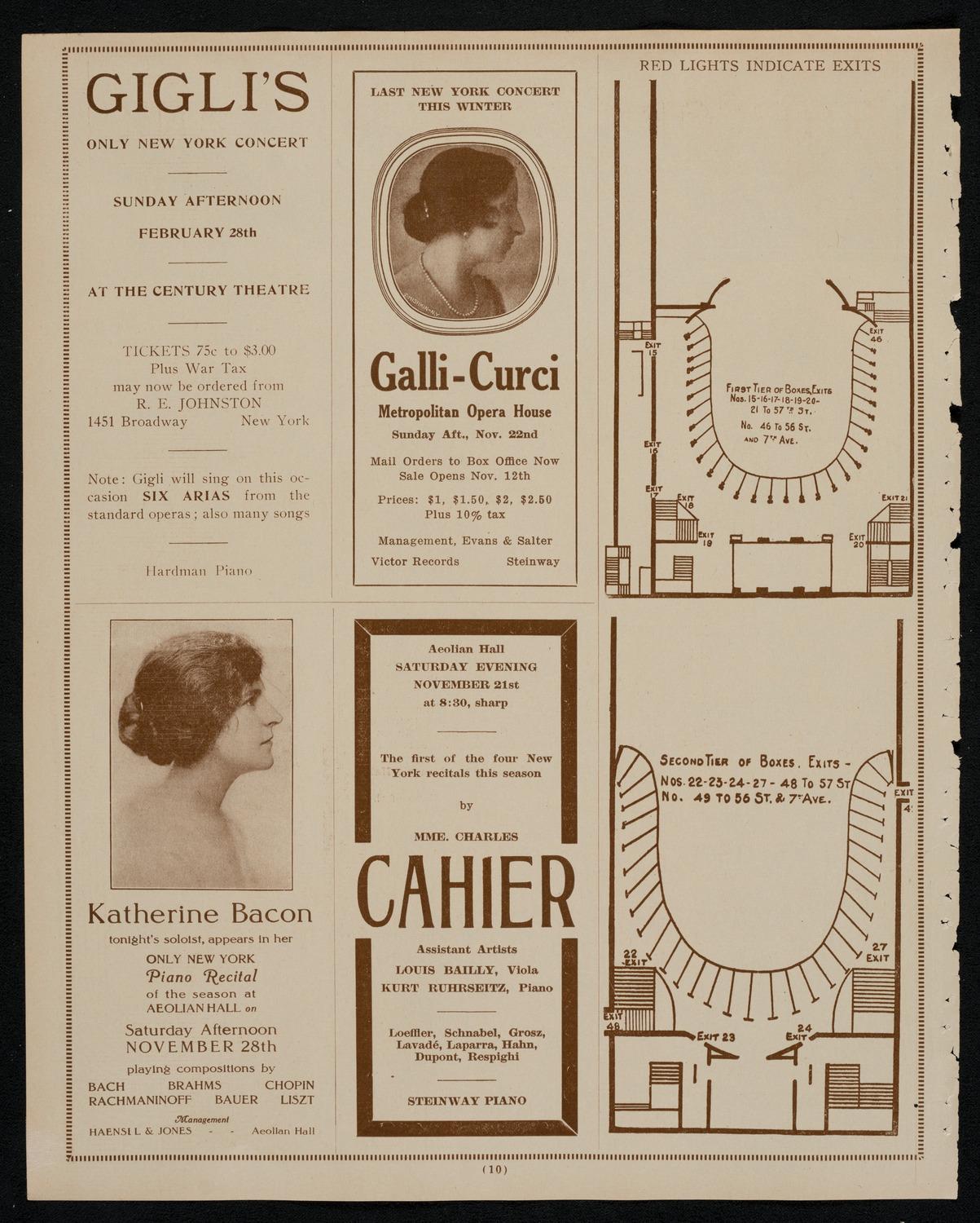 New York Symphony Orchestra, November 20, 1925, program page 10