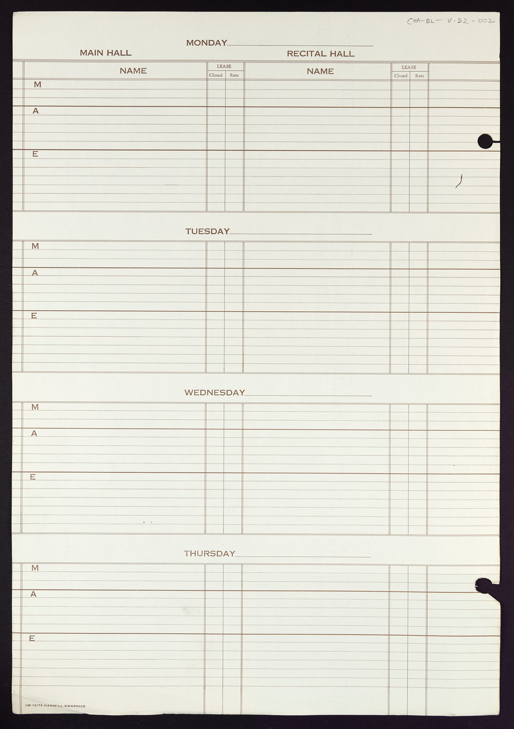 Carnegie Hall Booking Ledger, volume 32, page 2