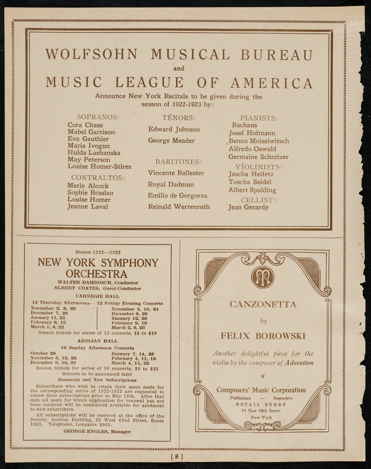 Graduation: Packard Commercial School, May 25, 1922, program page 8