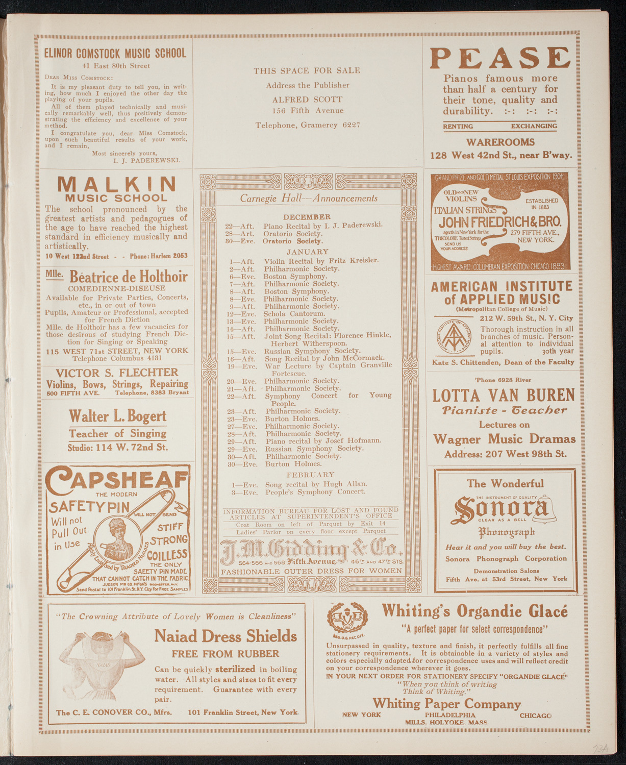 Concert and Meeting: American Jewish Relief Committee, December 21, 1915, program page 3