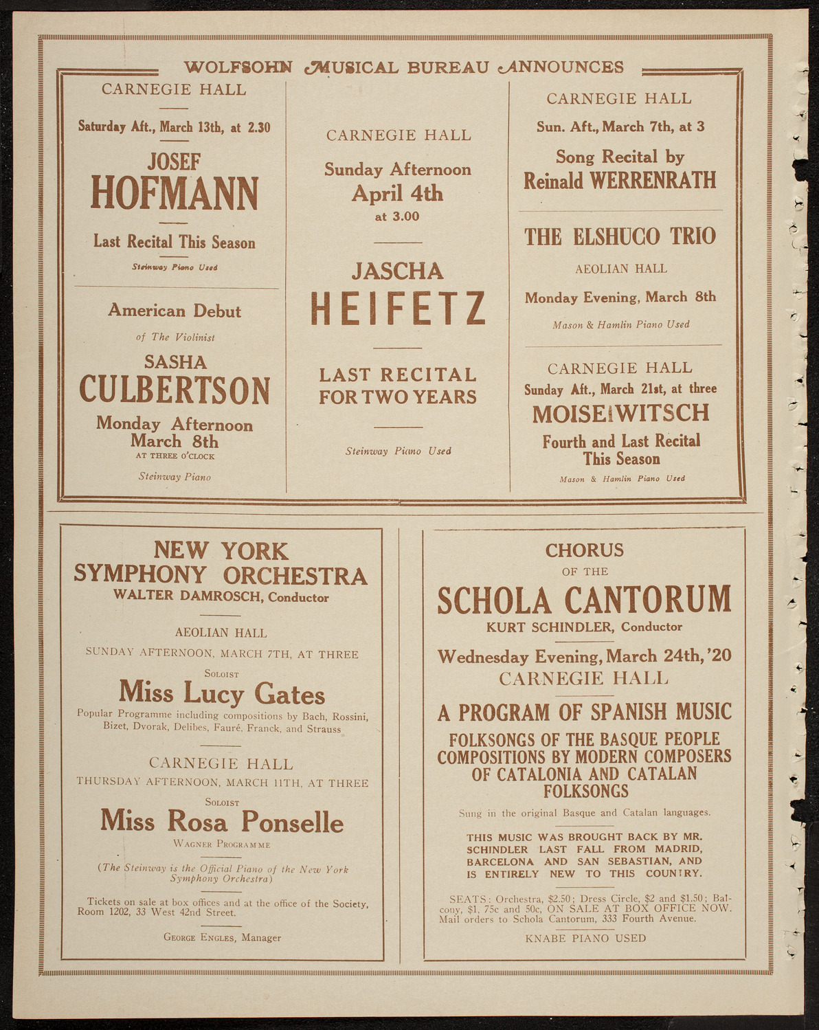 Olga Carrara, Soprano, March 1, 1920, program page 8