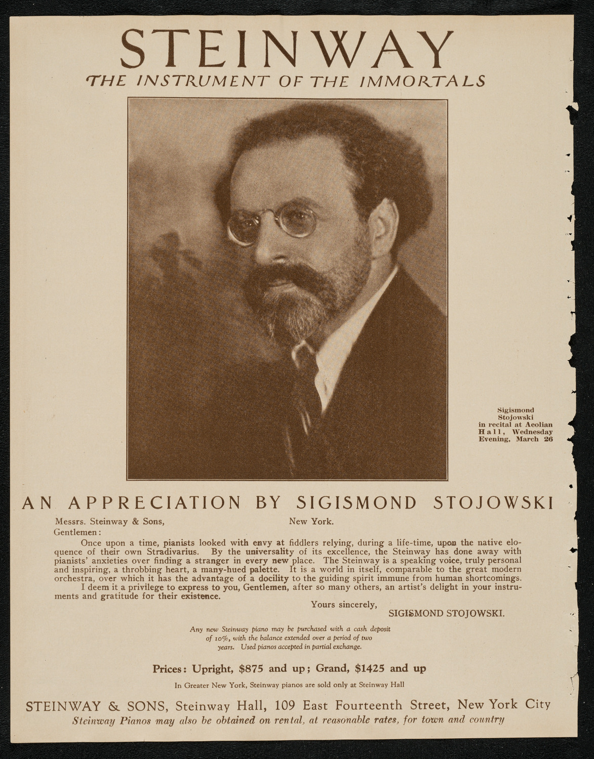Fritz Kreisler, Violin, March 22, 1924, program page 4