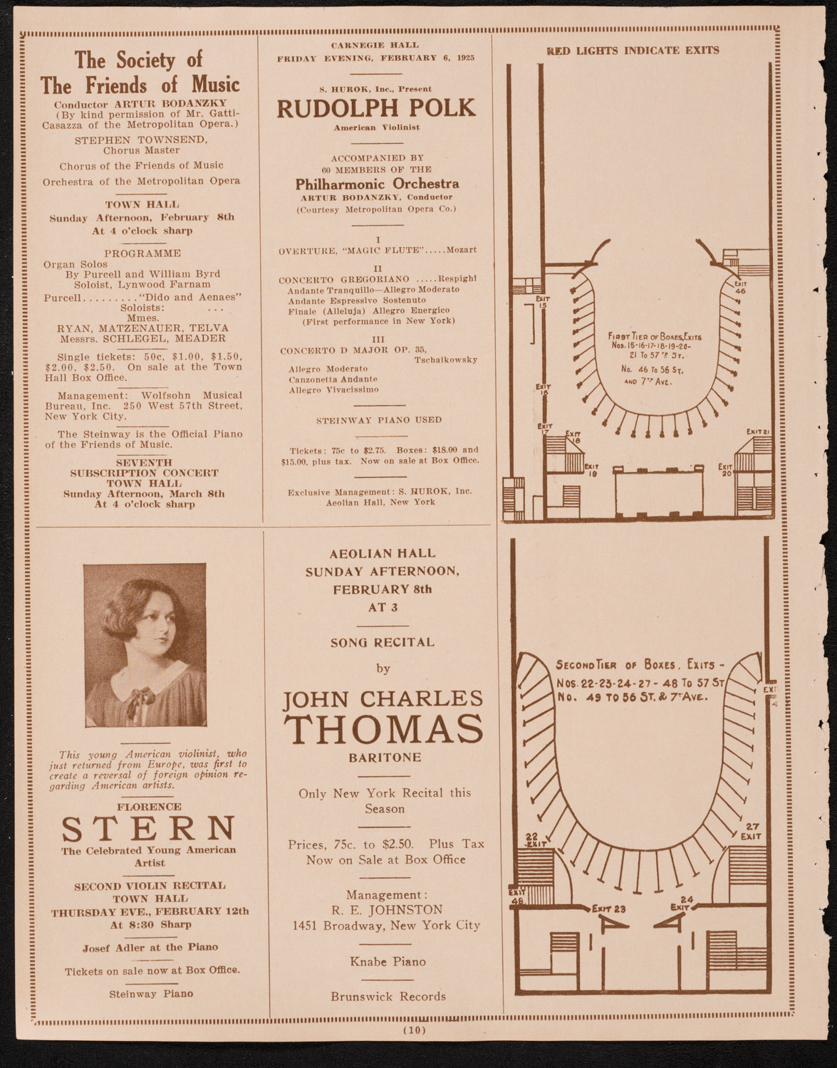 Max Rosen, Violin, February 3, 1925, program page 10