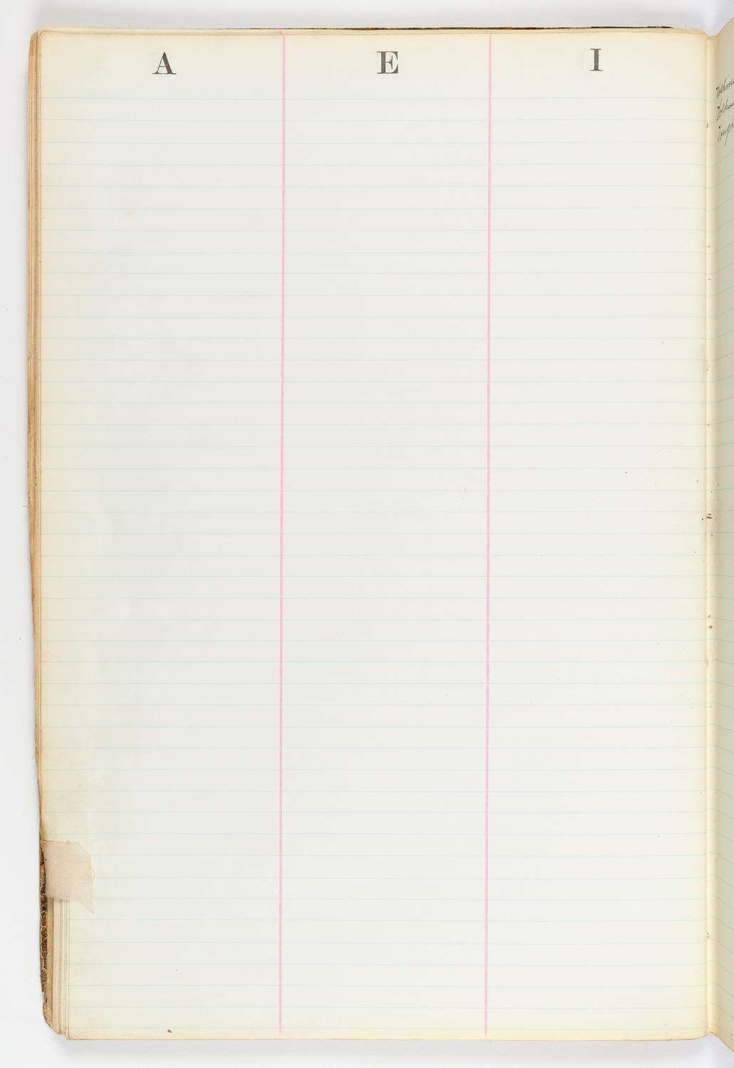 Music Hall Account Ledger Index, volume 2, page 56