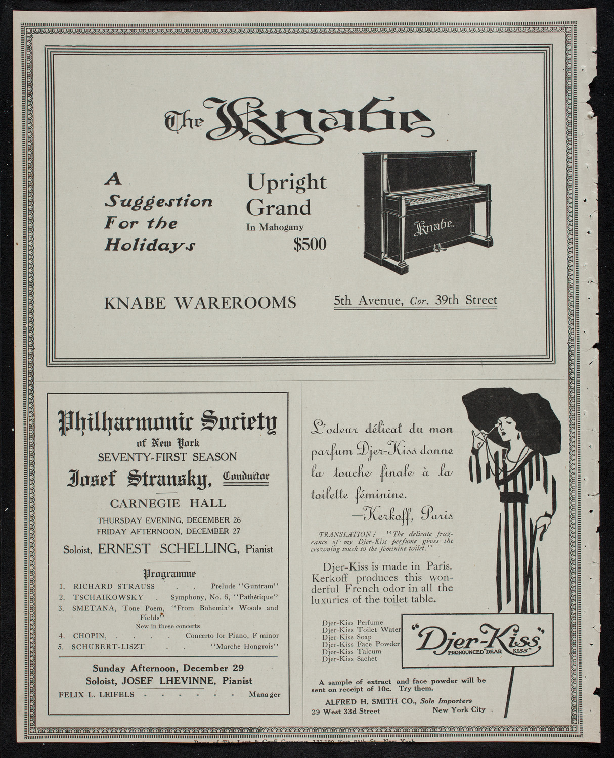 New York Philharmonic, December 22, 1912, program page 12