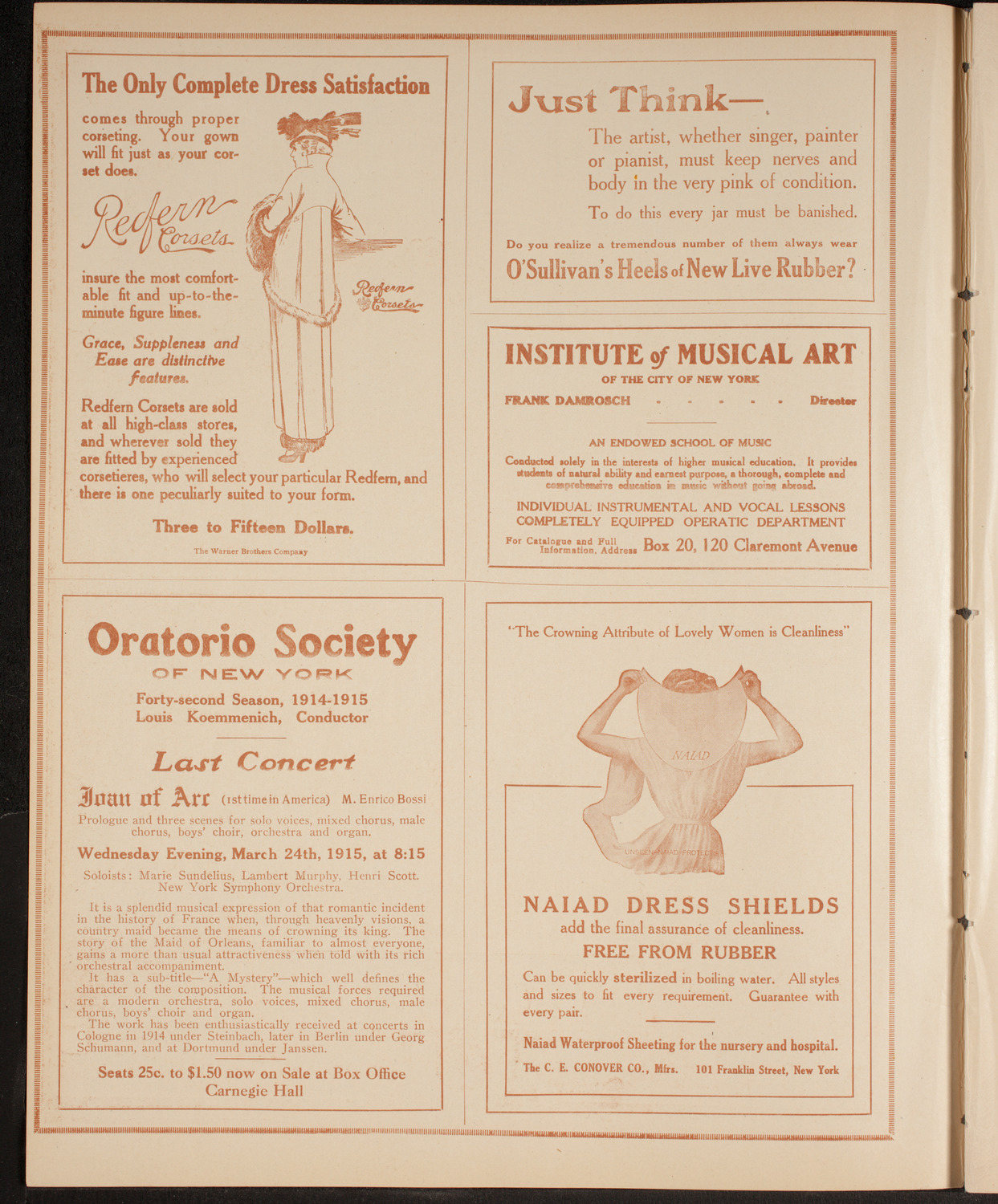 Oratorio Society of New York, December 29, 1914, program page 2