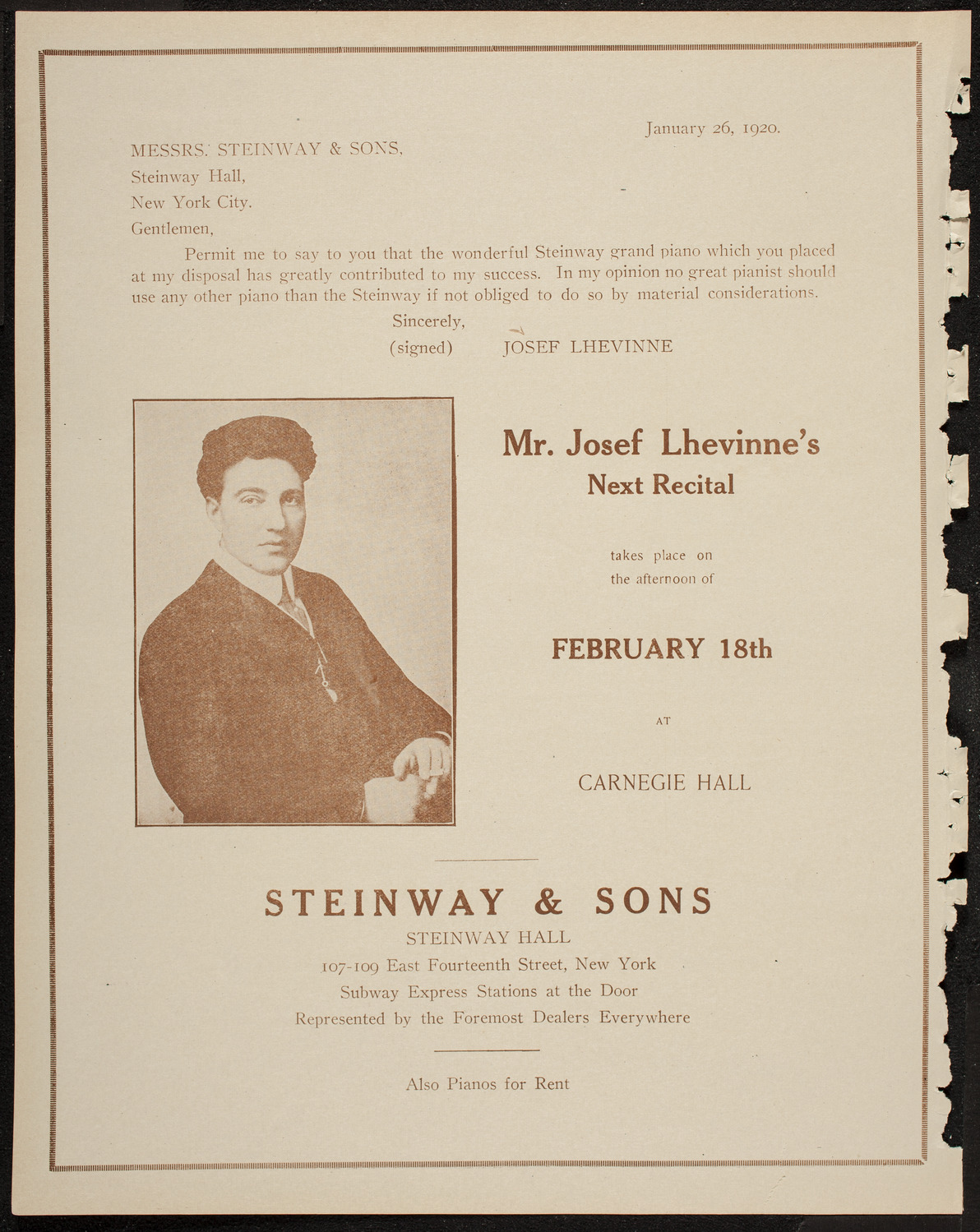 Nina Tarasova, Folk Singer, February 14, 1920, program page 4