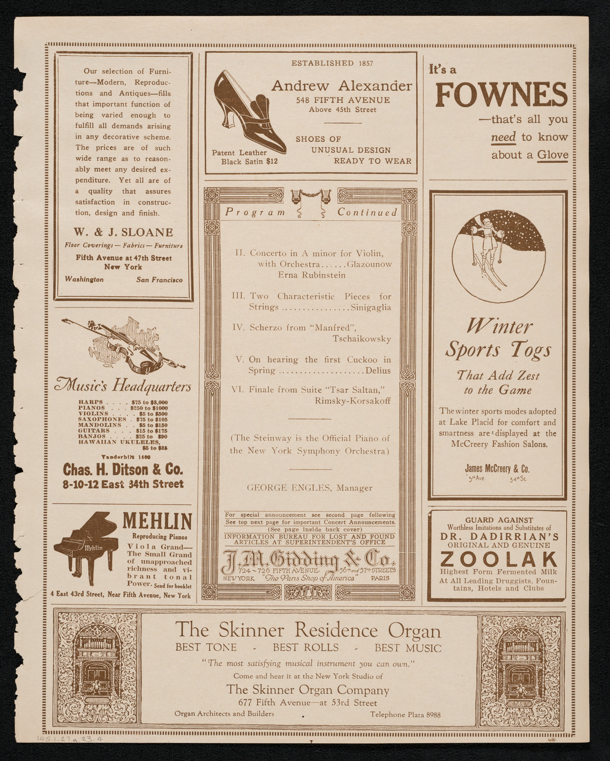 Symphony Concert for Young People, January 27, 1923, program page 7