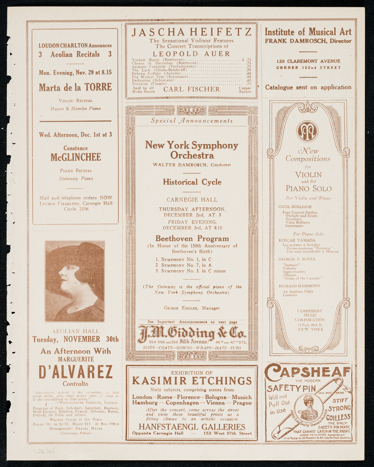 Social and Scientific Society Gala Concert, November 27, 1920, program page 9