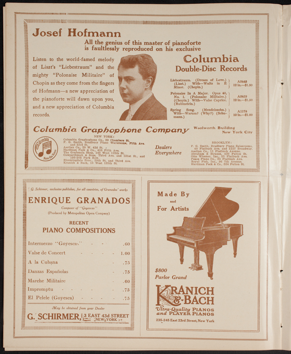 John McCormack, Tenor, March 19, 1916, program page 6