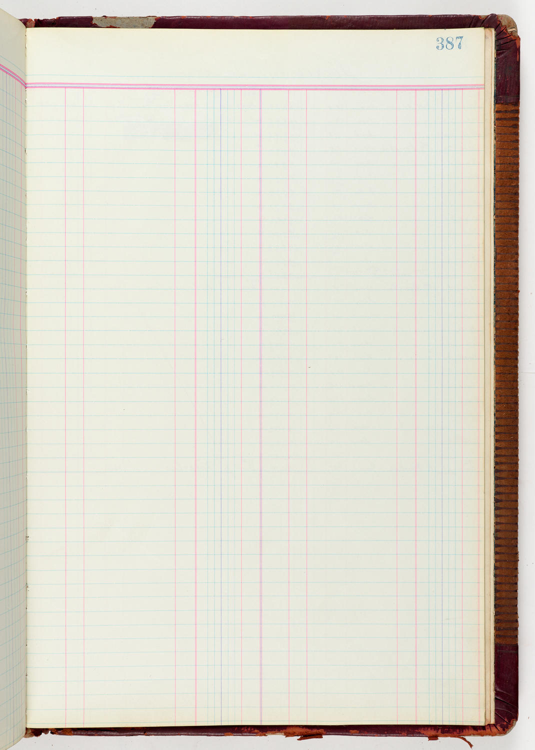 Music Hall Accounting Ledger Journal, volume 6, page 387