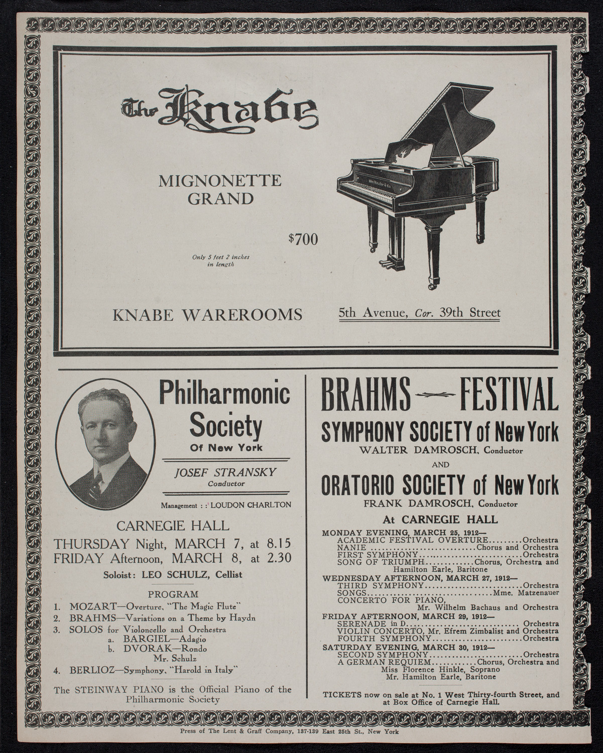 Jeanne Gerville-Réache, Contralto, March 7, 1912, program page 12