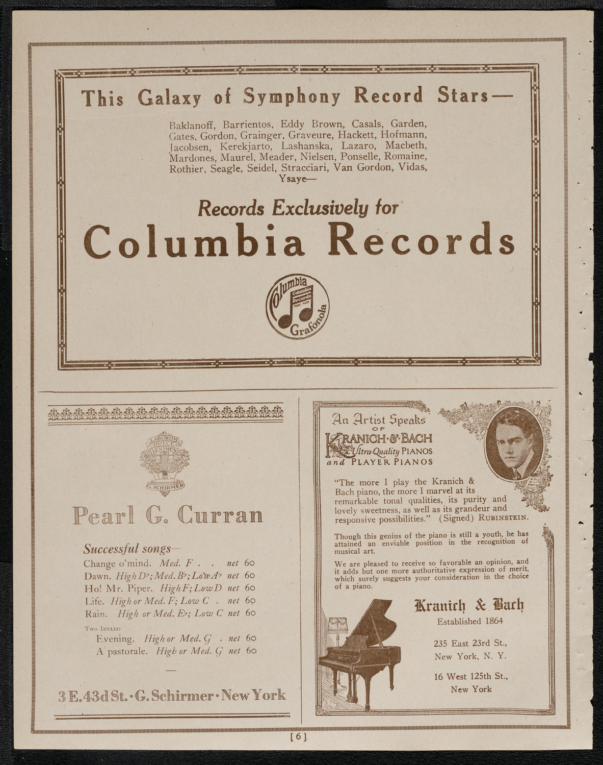 Alfred Mirovitch, Piano, May 13, 1921, program page 6