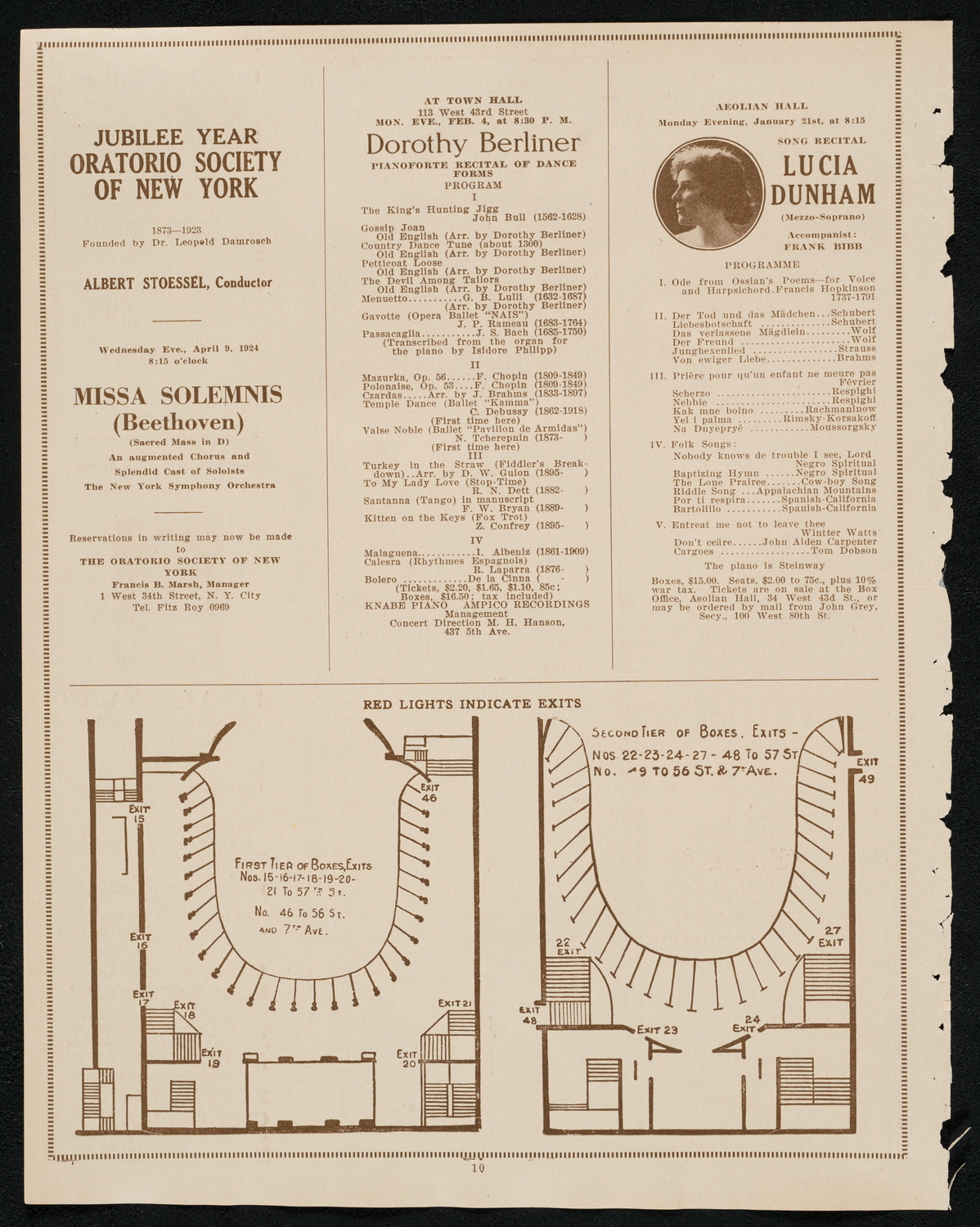 Cleveland Orchestra, January 22, 1924, program page 10