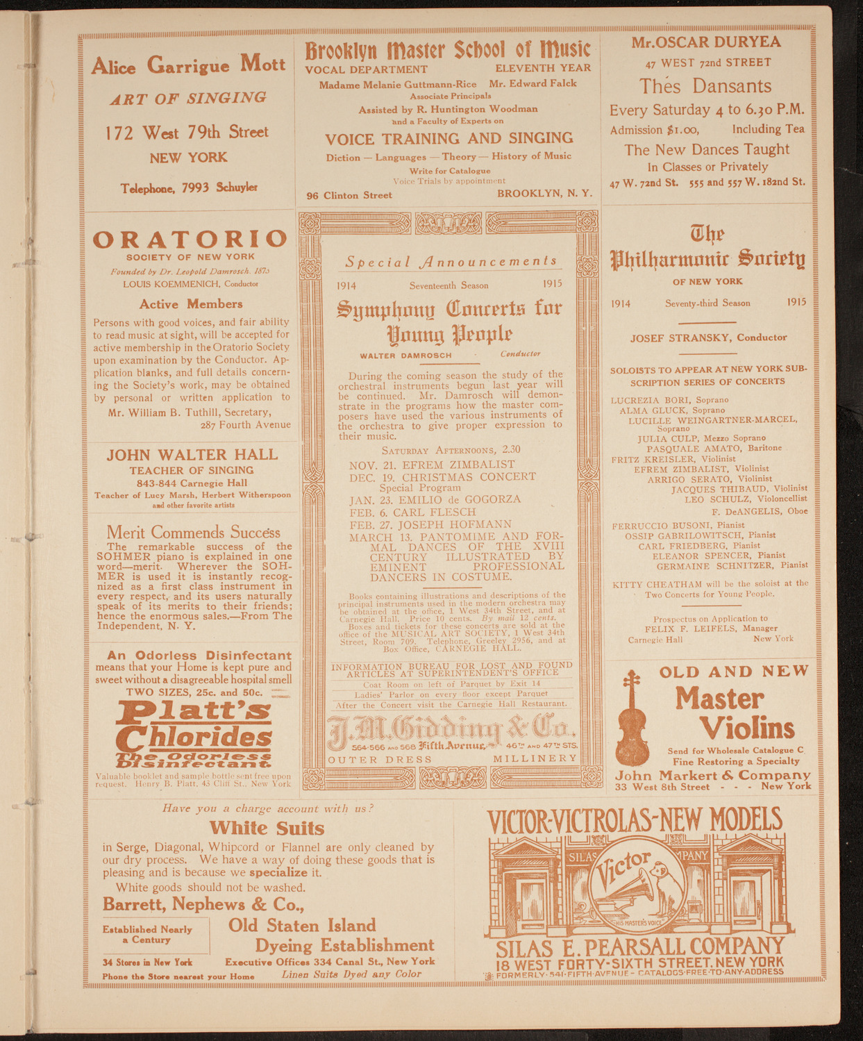 Albert Spalding, Violin, October 29, 1914, program page 9