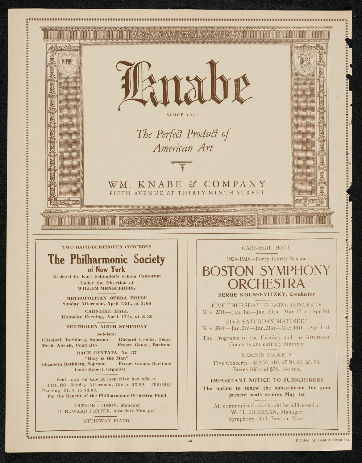 United Singers of New York, April 6, 1924, program page 12