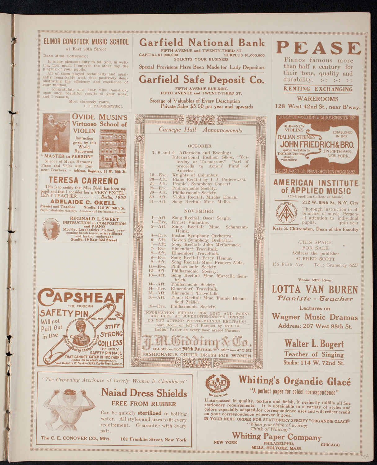 Fashion Show: "Yesterday or To-Morrow", October 8, 1915, program page 3
