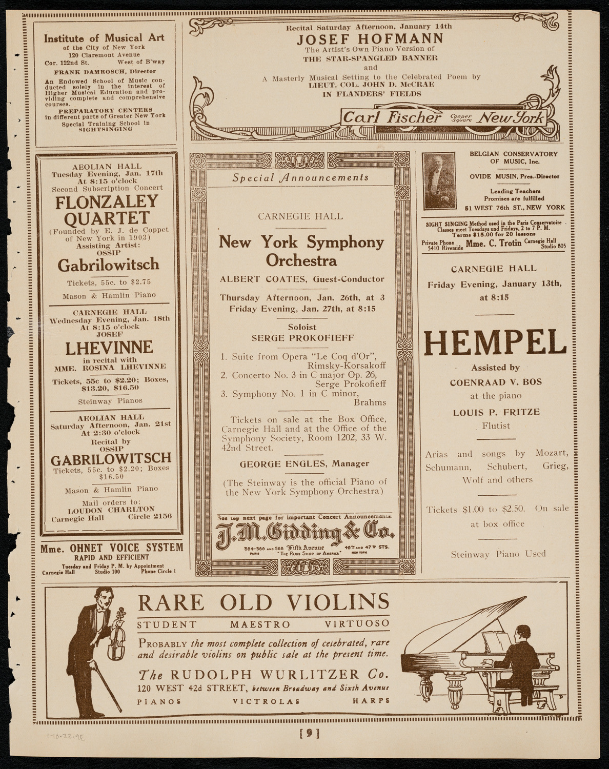 New York Banks' Glee Club, January 10, 1922, program page 9