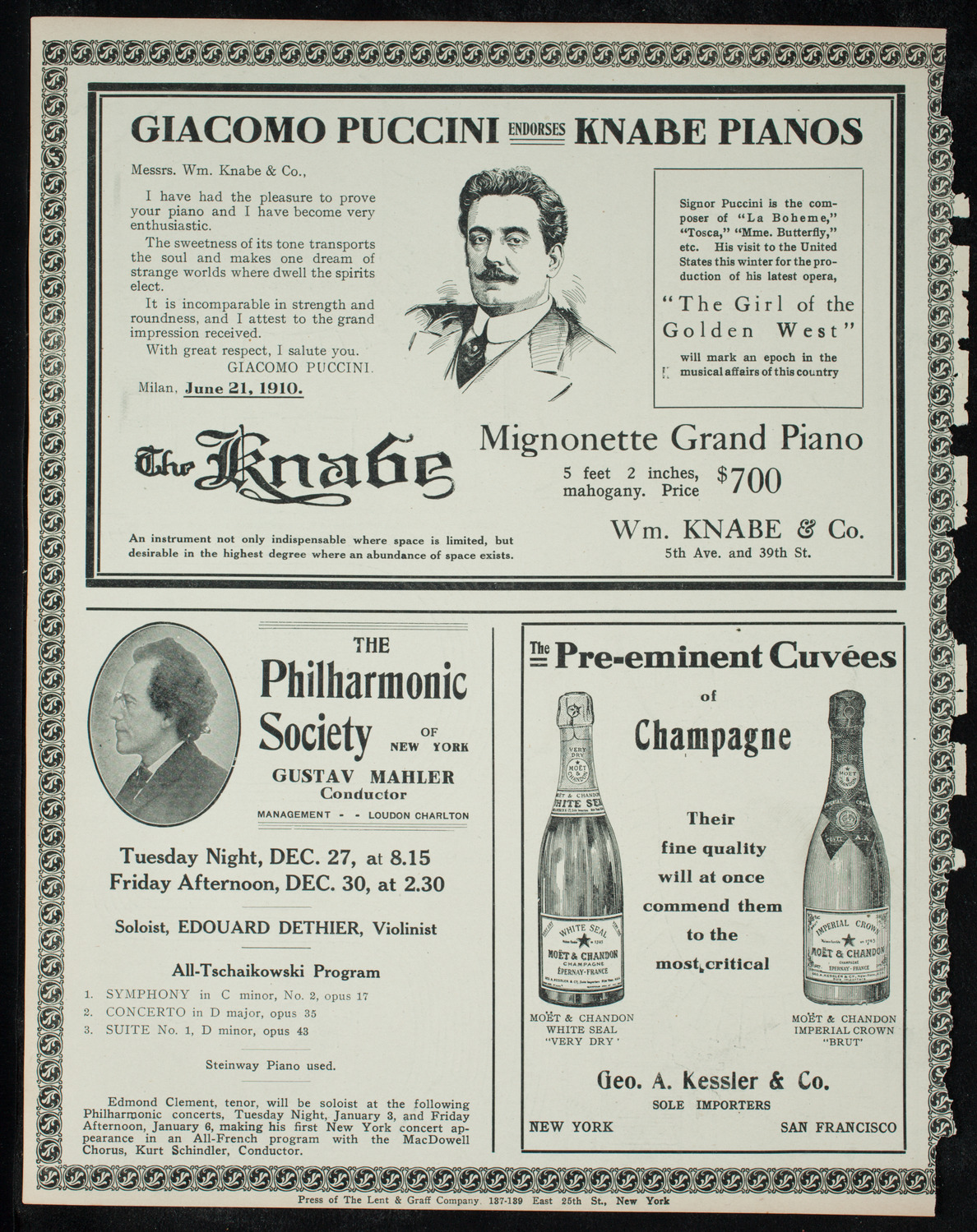 Musical Art Society of New York, December 22, 1910, program page 12