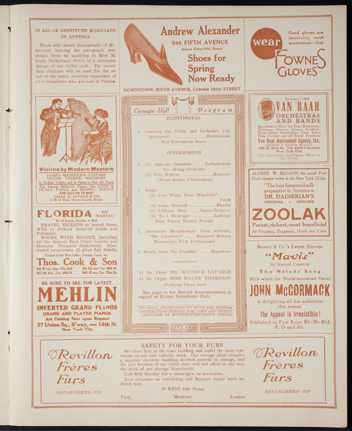 Kriens Symphony Club, April 26, 1915, program page 7