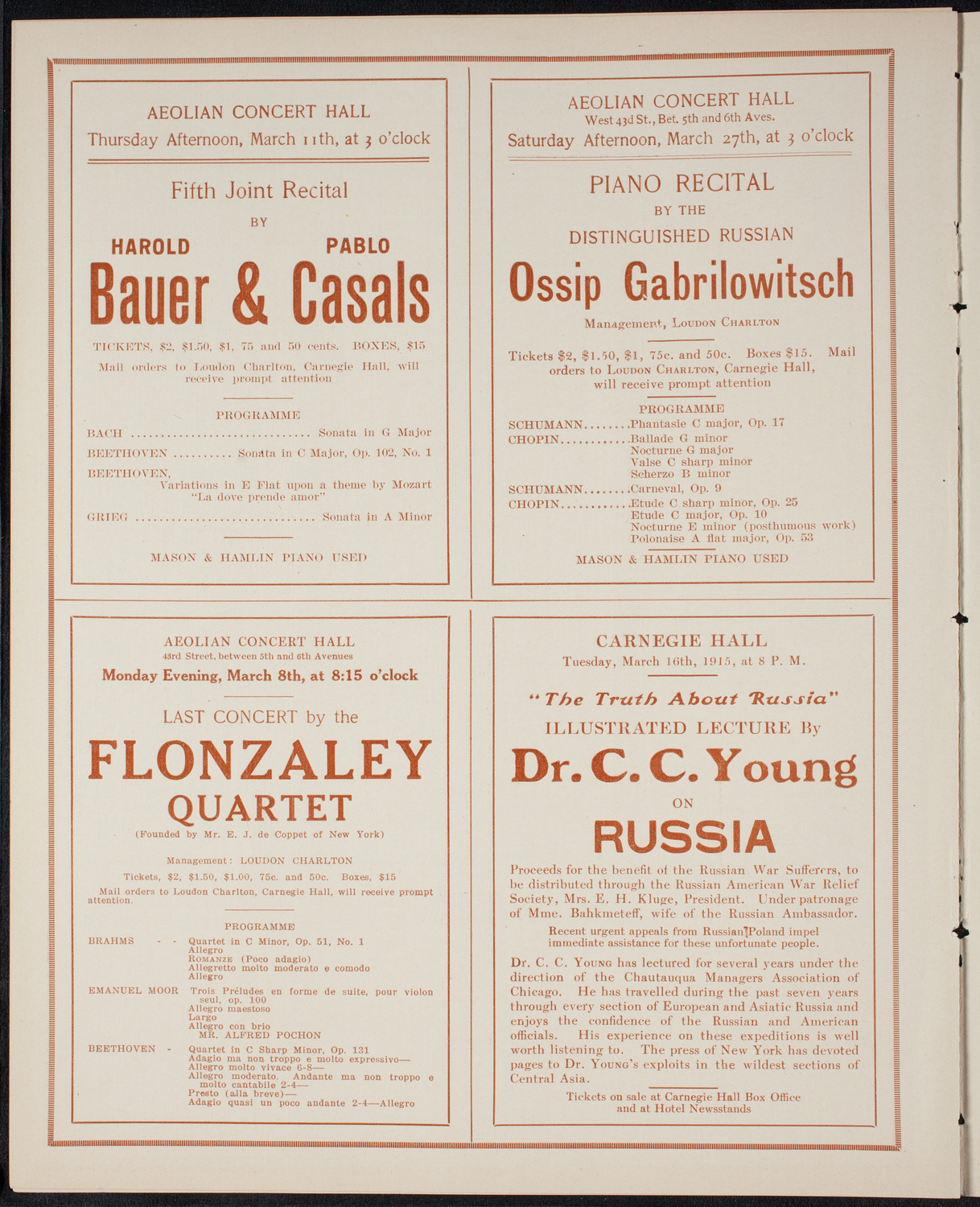 New York Philharmonic, March 7, 1915, program page 10