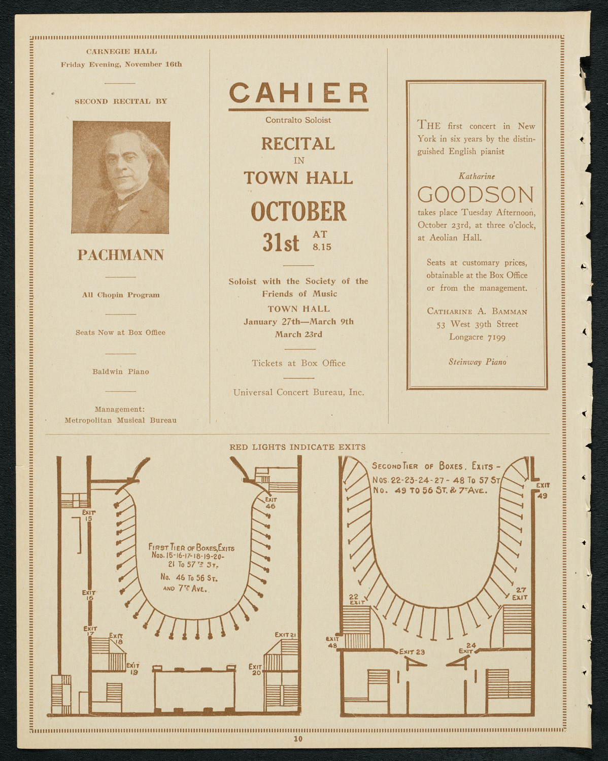 Sistine Chapel Choir, October 18, 1923, program page 10